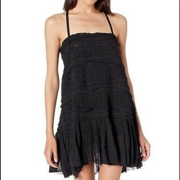 NWT Free People Shailee Black Mini Lace Dress New Medium M - Picture 5 of 11